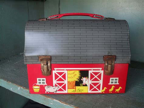 red barn metal lunch box|REDBARN Lunchbox for sale .